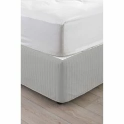 Ardor Plain Dyed Quilted Valance King Bed Silver King