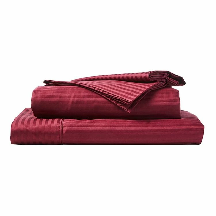 Ramesses 1000 Thread Count Stripe Pima Cotton Sheet Set King Bed Burgundy King 4 Ramesses 1000 Thread Count Stripe Pima Cotton Sheet Set King Bed Burgundy King - Image 2