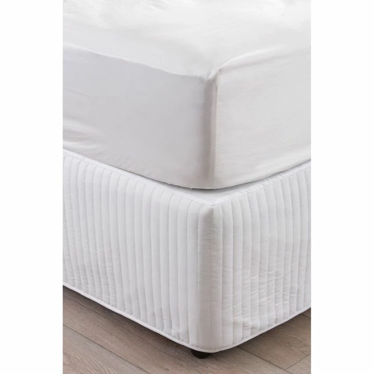 Ardor Plain Dyed Quilted Valance Queen Bed White Queen 3 Ardor Plain Dyed Quilted Valance Queen Bed White Queen