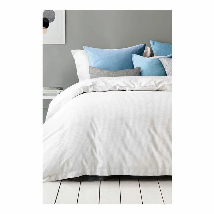 Gainsborough Harper Cotton Waffle Quilt Cover Set Queen Bed White Queen 3 Gainsborough Harper Cotton Waffle Quilt Cover Set Queen Bed White Queen