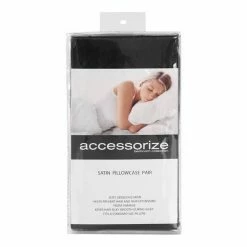 Accessorize Satin Pillowcase Pack Of 2 Black