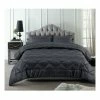 Accessorize Waffle 3 Piece Jacquard Comforter Set Queen Bed Slate Queen