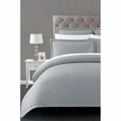 Elysian Dorchester Jacquard Quilt Cover Set Silver Queen