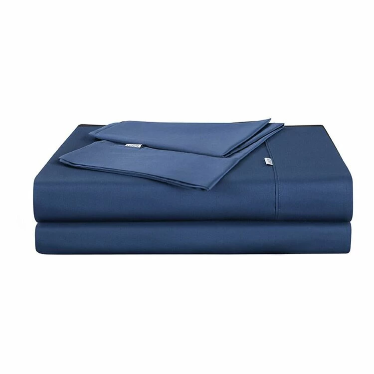 Soren 360 Thread Count Cotton Sateen Sheet Set Single Bed Chambray Single 4 Soren 360 Thread Count Cotton Sateen Sheet Set Single Bed Chambray Single - Image 2