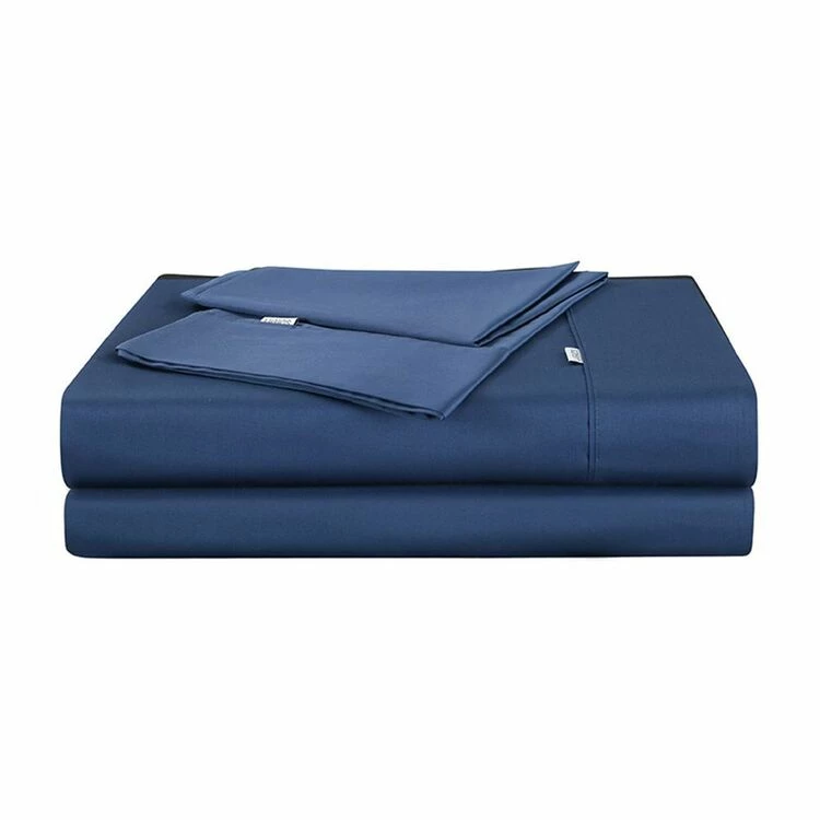 Soren 360 Thread Count Cotton Sateen Sheet Set King Bed Chambray King 4 Soren 360 Thread Count Cotton Sateen Sheet Set King Bed Chambray King - Image 2