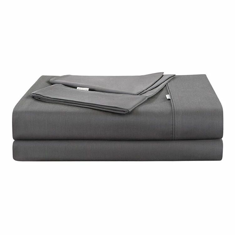 Elysian 400 Bamboo Cotton Sheet Set Queen Bed Charcoal Queen 4 Elysian 400 Bamboo Cotton Sheet Set Queen Bed Charcoal Queen - Image 2