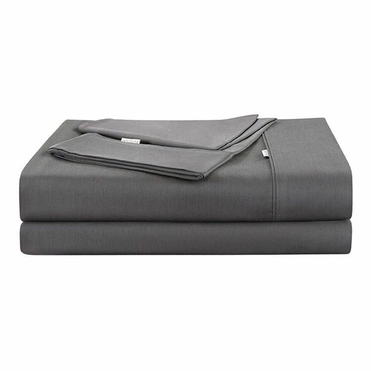 Elysian 400 Bamboo Cotton Sheet Set King Bed Charcoal King 4 Elysian 400 Bamboo Cotton Sheet Set King Bed Charcoal King - Image 2