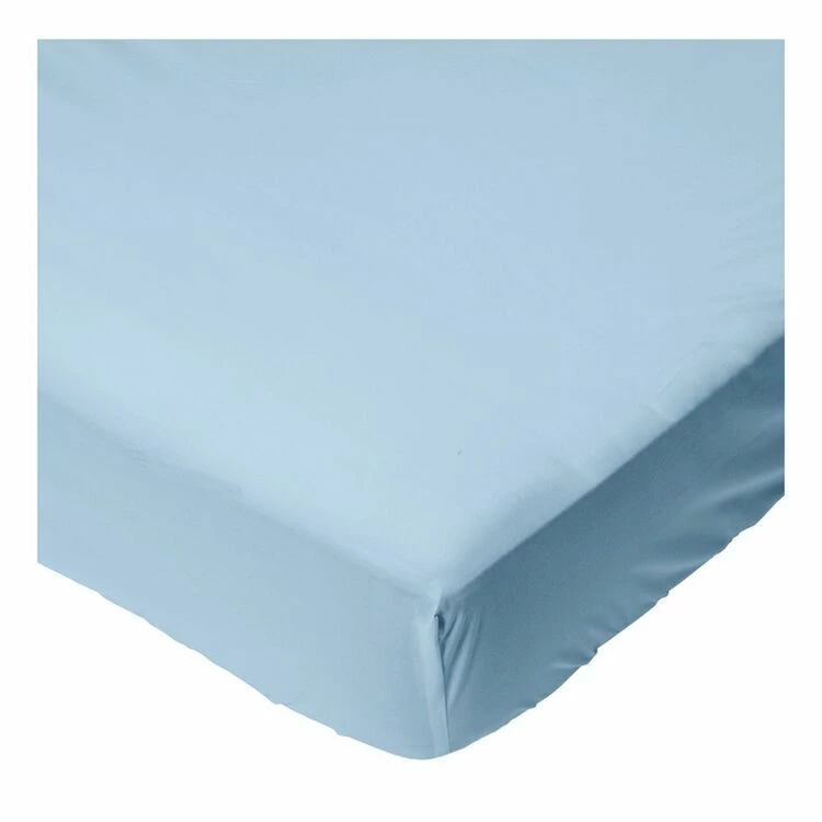 Linen House 300 Thread Count Cotton Fitted Sheet King Single Bed Blue King Single 4 Linen House 300 Thread Count Cotton Fitted Sheet King Single Bed Blue King Single - Image 2
