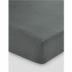 Linen House 300 Thread Count 50cm Fitted Sheet Queen Bed Charcoal Queen