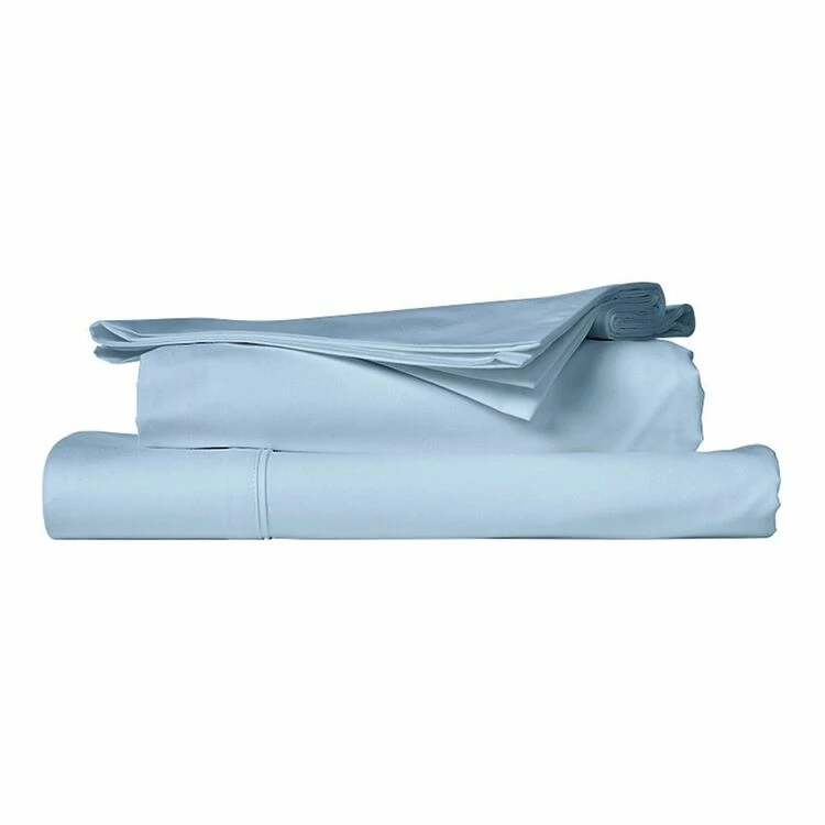 Linen House 300 Thread Count Cotton Sheet Set Double Bed Blue Double 4 Linen House 300 Thread Count Cotton Sheet Set Double Bed Blue Double - Image 2