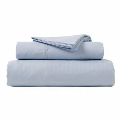 Polo 1000 Thread Count Swiss Dot Sheet Set Queen Bed Light Blue Queen -Bed Linen Sales Store 604208 C 0450 00