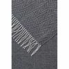 Soren Boston 130x170cm Herringbone Throw Black