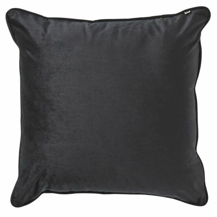 Jane Lamerton Home Genoa Velvet Piping Cushion Black 50 X 50 Cm 4 Jane Lamerton Home Genoa Velvet Piping Cushion Black 50 X 50 Cm - Image 2