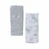 Bubba Blue 2 Pack Muslin Wraps With Milestone Cards Grey
