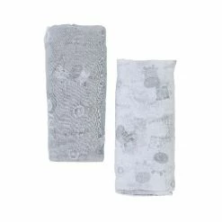 Bubba Blue 2 Pack Muslin Wraps With Milestone Cards Grey