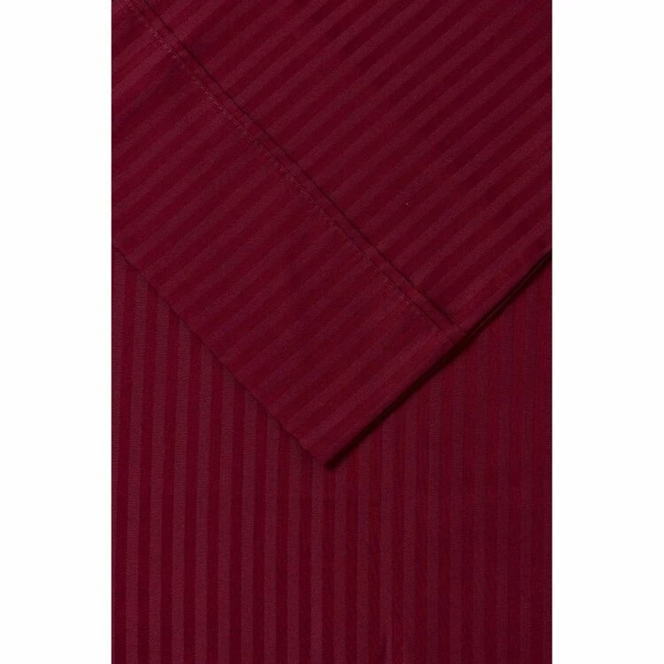 Phase 2 1200 Thread Count Jacquard Stripe Cotton Rich Sheet Set Queen Bed Burgundy Queen 3 Phase 2 1200 Thread Count Jacquard Stripe Cotton Rich Sheet Set Queen Bed Burgundy Queen
