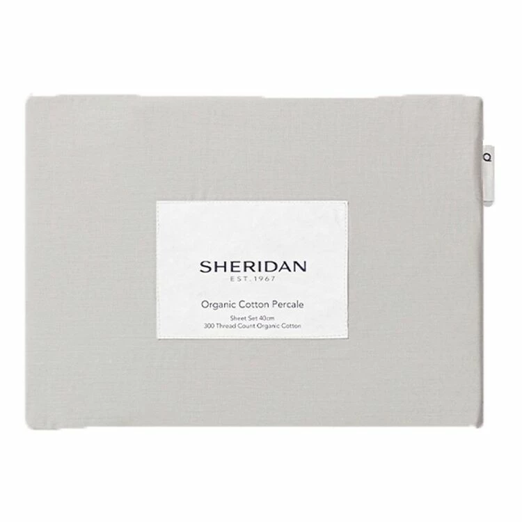 Sheridan 300 Thread Count Organic Cotton Sateen Sheet Set King Bed Dove King 6 Sheridan 300 Thread Count Organic Cotton Sateen Sheet Set King Bed Dove King - Image 4