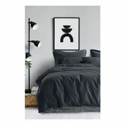 Gainsborough Capri Waffle Quilt Cover Set Single Bed Charcoal -Bed Linen Sales Store 612200 C 0010 00