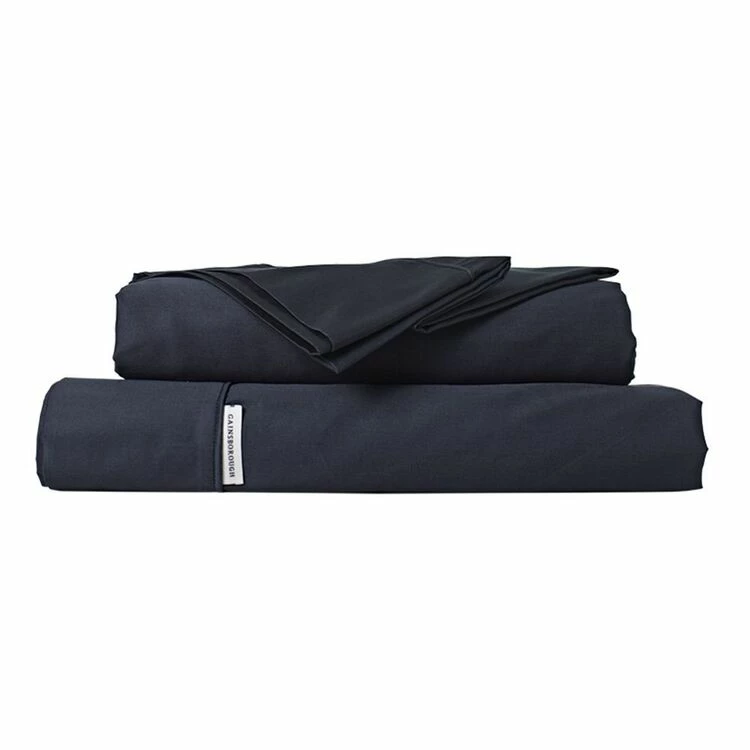 Gainsborough 400 Thread Count Pima Cotton Sheet Set King Bed Navy 4 Gainsborough 400 Thread Count Pima Cotton Sheet Set King Bed Navy - Image 2