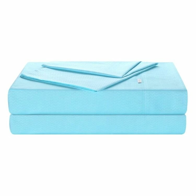 Soren Chevron Embossed Microfibre Sheet Set Double Bed Aqua Double 3 Soren Chevron Embossed Microfibre Sheet Set Double Bed Aqua Double