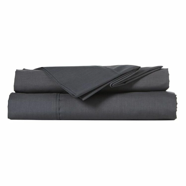 Soren 225TC Cotton Rich Sheet Set Single Bed Charcoal Single 4 Soren 225TC Cotton Rich Sheet Set Single Bed Charcoal Single - Image 2