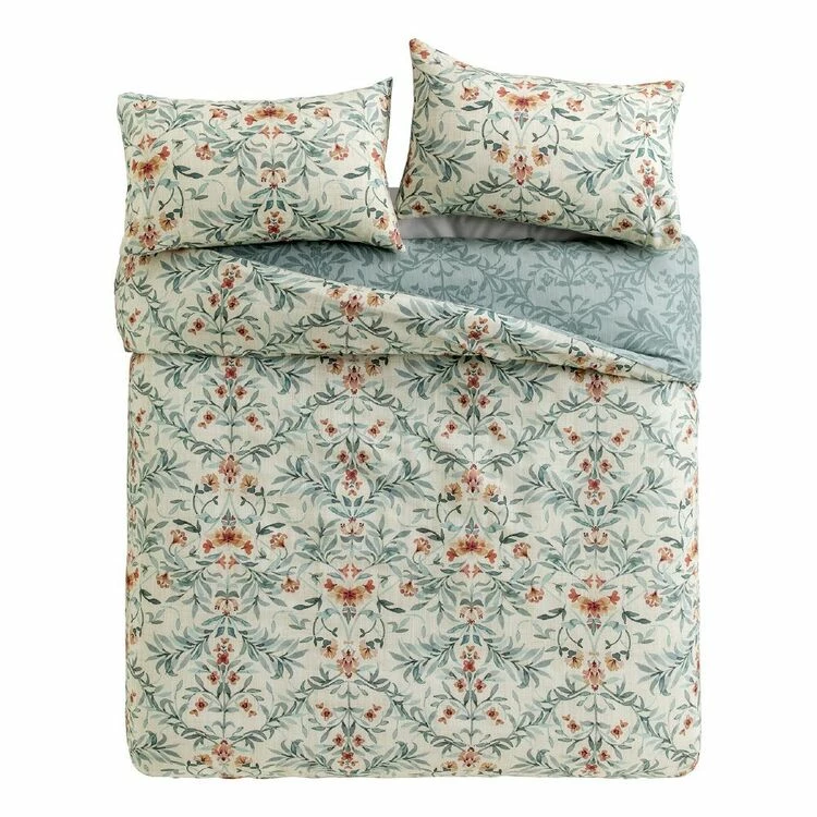 Kas Mina 280 Thread Count Cotton Quilt Cover Set Queen Bed Multicoloured Queen 3 Kas Mina 280 Thread Count Cotton Quilt Cover Set Queen Bed Multicoloured Queen