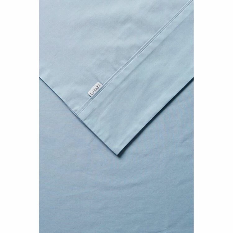 Soren 250 Thread Count Cotton Percale Sheet Set Queen Bed Blue Queen 3 Soren 250 Thread Count Cotton Percale Sheet Set Queen Bed Blue Queen
