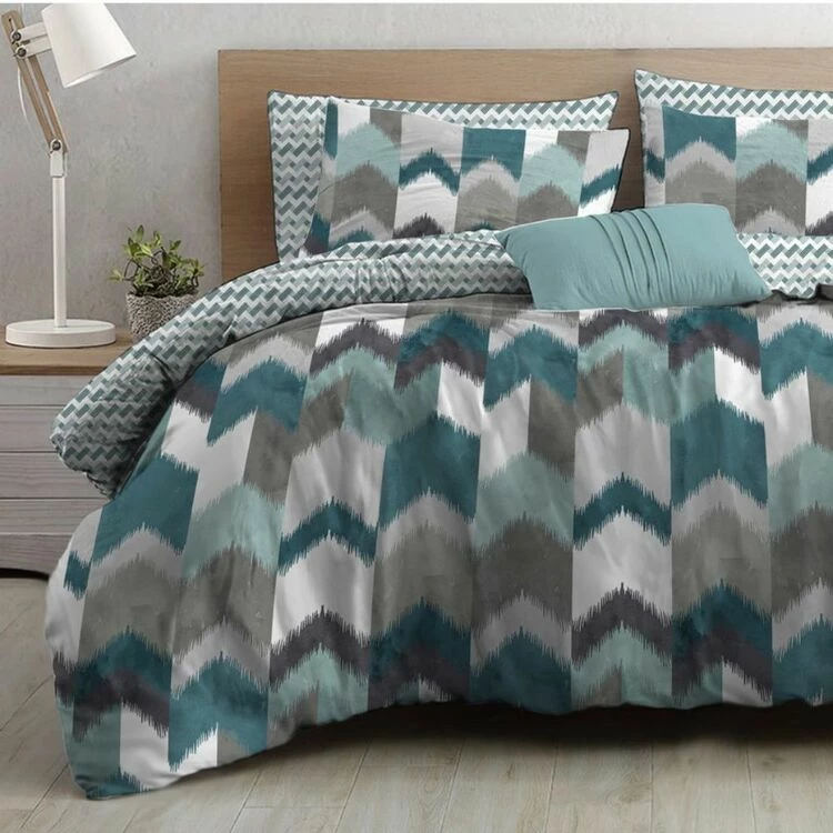 Polo Chevron Cotton Percale Quilt Cover Set Queen Bed Multicoloured Queen 3 Polo Chevron Cotton Percale Quilt Cover Set Queen Bed Multicoloured Queen
