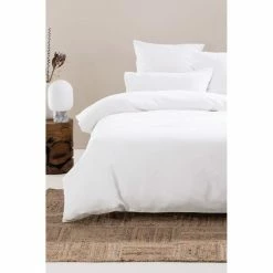 Linen House Providence Waffle Quilt Cover Set Super King Bed White Super King