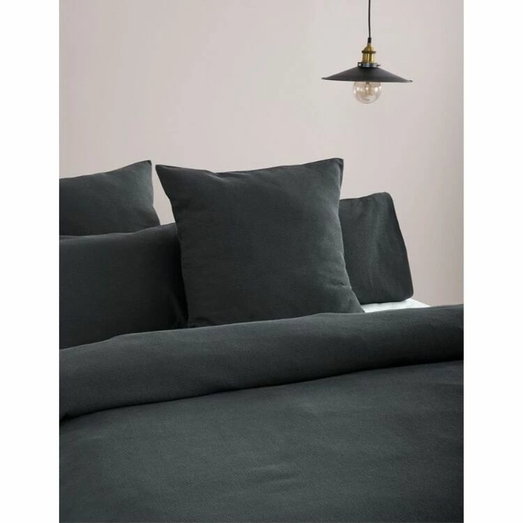 Linen House Providence Waffle 65x65cm European Pillowcase Charcoal European 3 Linen House Providence Waffle 65x65cm European Pillowcase Charcoal European