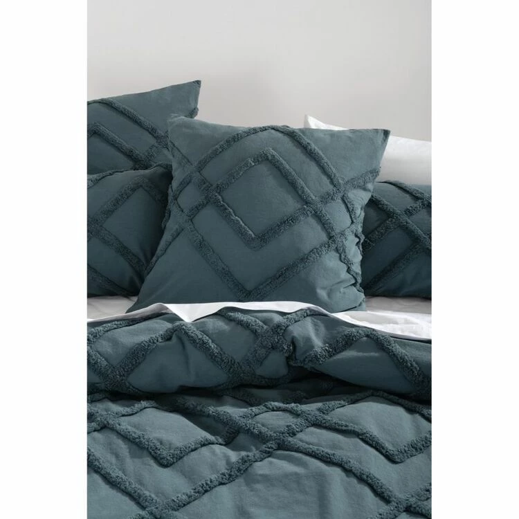 Linen House Wiluna Chenille 65x65cm European Pillowcase Slate European 4 Linen House Wiluna Chenille 65x65cm European Pillowcase Slate European - Image 2