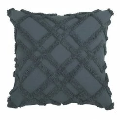 Linen House Wiluna Chenille Cushion 48x48 Slate