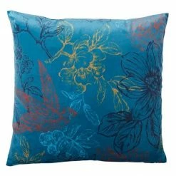 Gainsborough Fiorella Teal Printed Cushion 45x45 Multicoloured -Bed Linen Sales Store 619170 C 0964 34