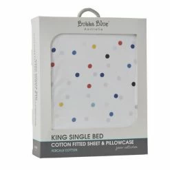 Bubba Blue Galactic Sky 225 Thread Count Cotton 2 Piece Combo Sheet Set King Single Bed King Single