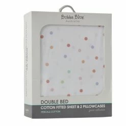 Bubba Blue Rainbow Dreams 225 Thread Count Cotton 3 Piece Combo Sheet Set Double Bed Double