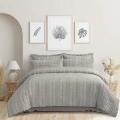 Ardor Sommer 5-Piece Comforter Set Queen Bed Grey Queen