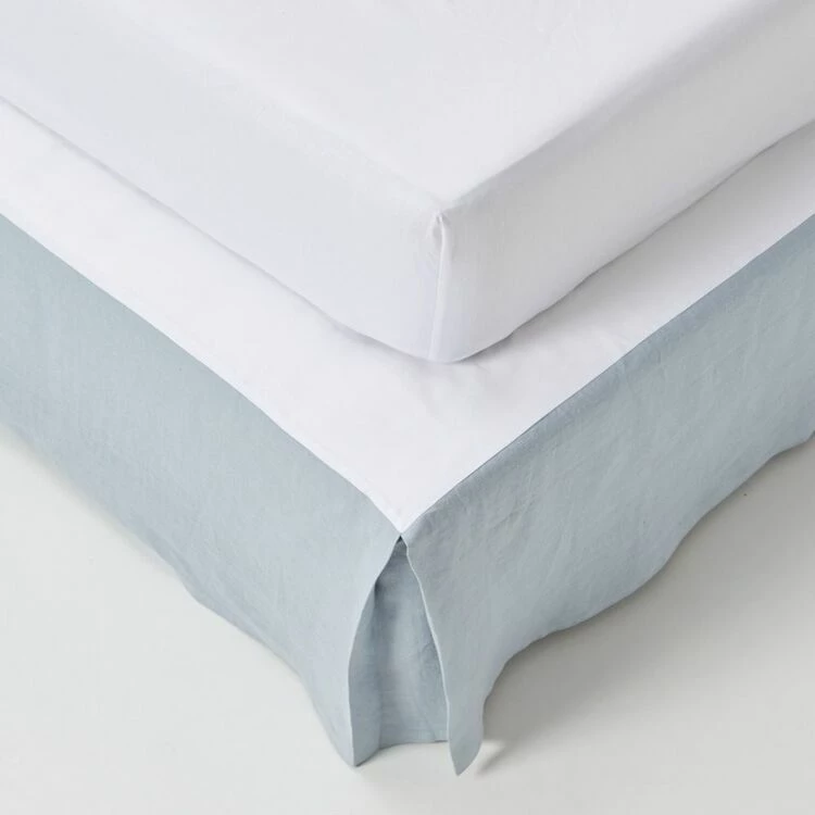 Chyka Home Cordon French Linen Valance King Bed Blue King 3 Chyka Home Cordon French Linen Valance King Bed Blue King
