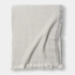 Jane Lamerton Home Jane Lamerton Skye 130 X 170 Cm Super Soft Herringbone Throw Grey