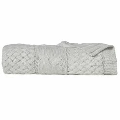 Shaynna Blaze Chelsea 130 X 170 Cm Cable Knit Acrylic Throw Grey -Bed Linen Sales Store 621859 C 0020 00