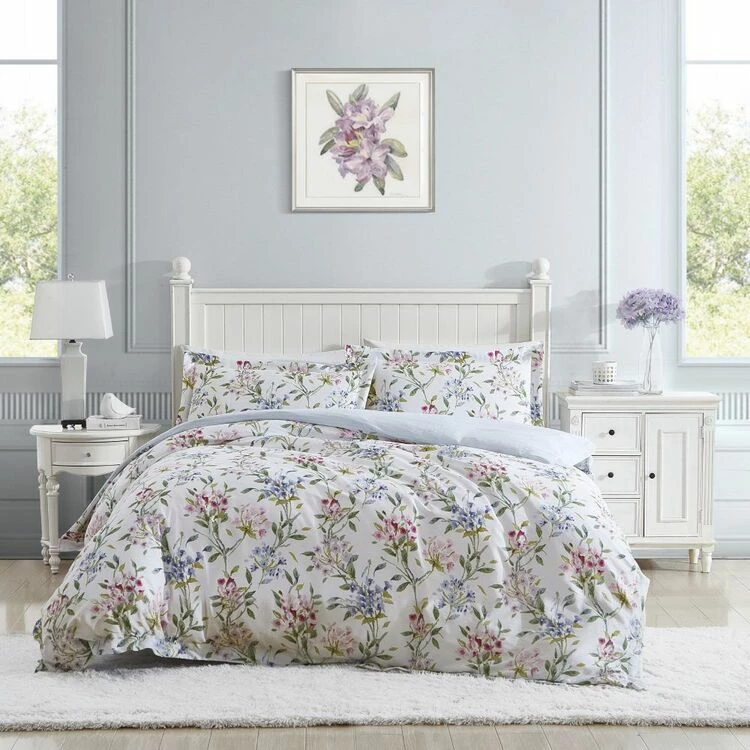 Laura Ashley Meadow Breeze 250 Thread Count Cotton Quilt Cover Set Double Bed Double 3 Laura Ashley Meadow Breeze 250 Thread Count Cotton Quilt Cover Set Double Bed Double