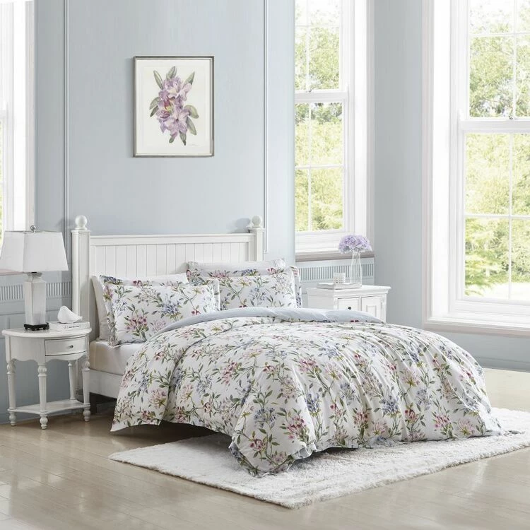 Laura Ashley Meadow Breeze 250 Thread Count Cotton Quilt Cover Set Queen Bed Queen 3 Laura Ashley Meadow Breeze 250 Thread Count Cotton Quilt Cover Set Queen Bed Queen