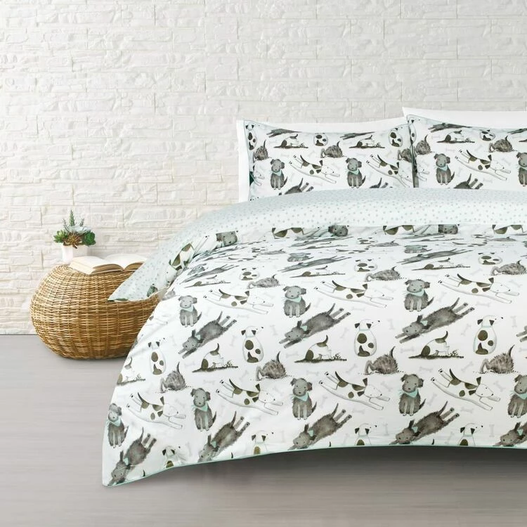 Mozi Mutts 300 Thread Count Cotton Sateen Quilt Cover Set Double Bed Double 3 Mozi Mutts 300 Thread Count Cotton Sateen Quilt Cover Set Double Bed Double