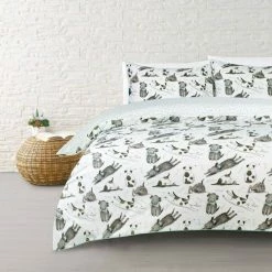 Mozi Mutts 300 Thread Count Cotton Sateen Quilt Cover Set King Bed King