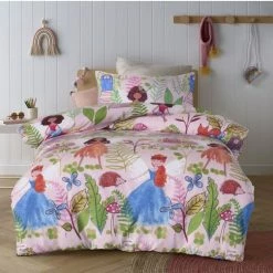 Happy Kids Fairy Tales Glow In The Dark Quilt Cover Set Single Bed Pink Single