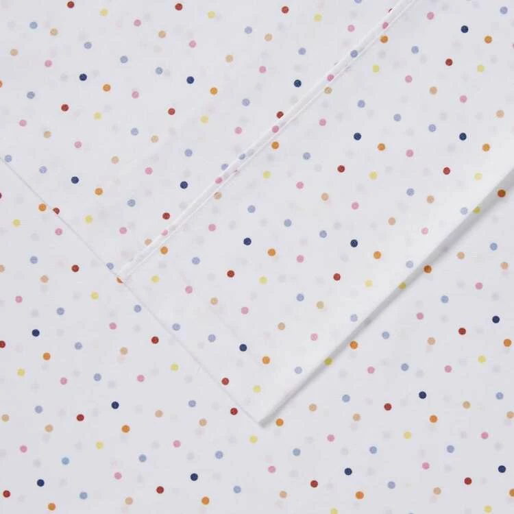 Happy Kids Polka Printed Microfibre Sheet Set Single Bed Multicoloured Single 3 Happy Kids Polka Printed Microfibre Sheet Set Single Bed Multicoloured Single