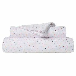 Happy Kids Polka Printed Microfibre Sheet Set Double Bed Multicoloured Double -Bed Linen Sales Store 626518 C 0964 34
