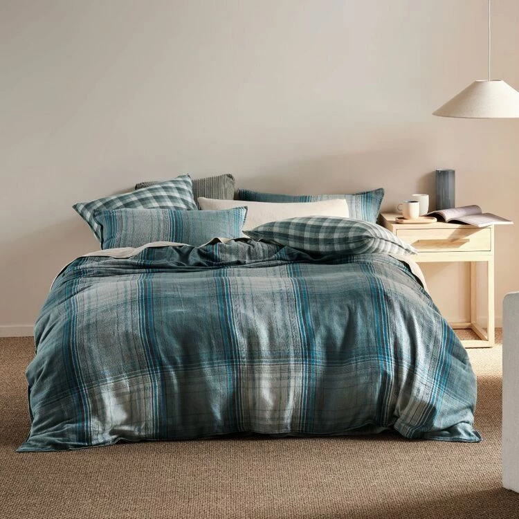 Linen House Carricklea Cotton Quilt Cover Set Single Bed Blue Single 3 Linen House Carricklea Cotton Quilt Cover Set Single Bed Blue Single