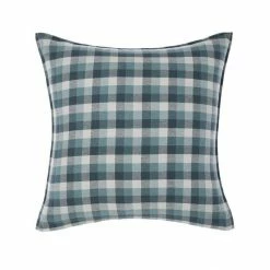 Linen House Carricklea European Pillowcase 65x65cm Blue 65 X 65 Cm