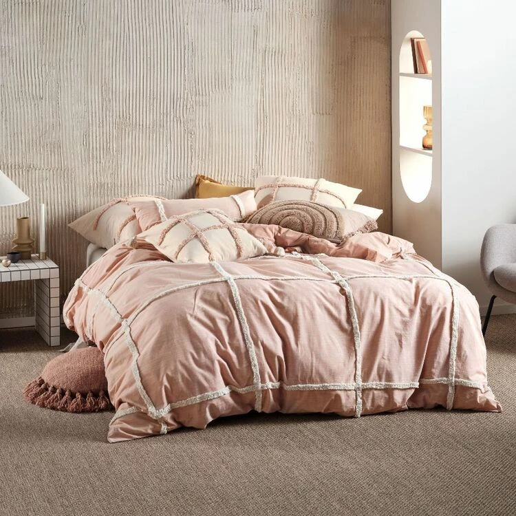 Linen House Lyndon Cotton Quilt Cover Set Double Bed Brandy Double 3 Linen House Lyndon Cotton Quilt Cover Set Double Bed Brandy Double