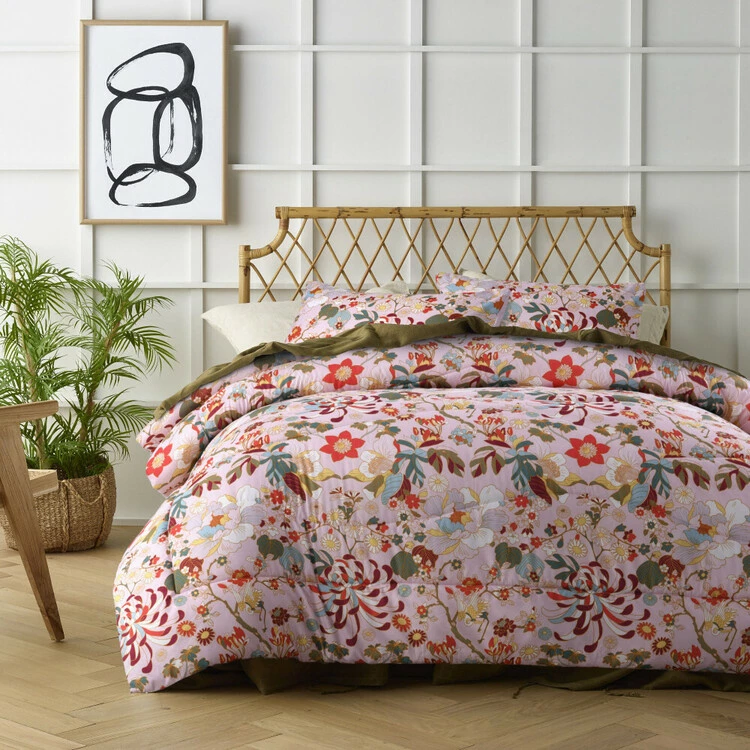 Big Sleep Florent Printed Microfibre Comforter Set Queen Bed Pink Queen 3 Big Sleep Florent Printed Microfibre Comforter Set Queen Bed Pink Queen